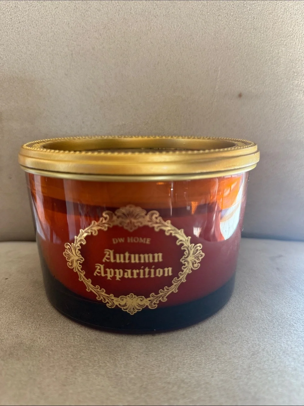DW Home Autumn Apparition Candle in Orange with Gold Lid